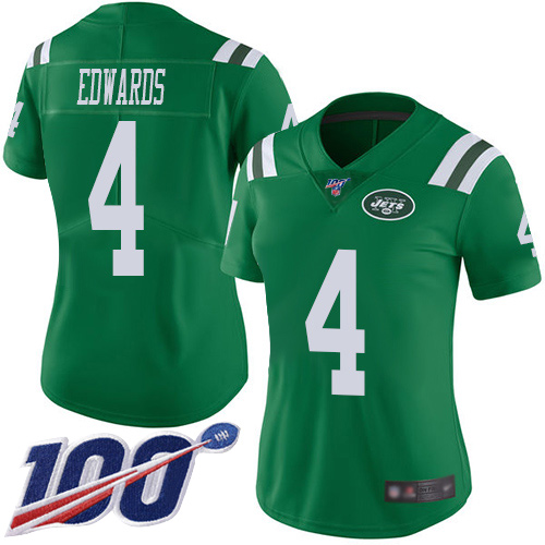 New York Jets Limited Green Women Lac Edwards Jersey NFL Football 4 100th Season Rush Vapor Untouchable